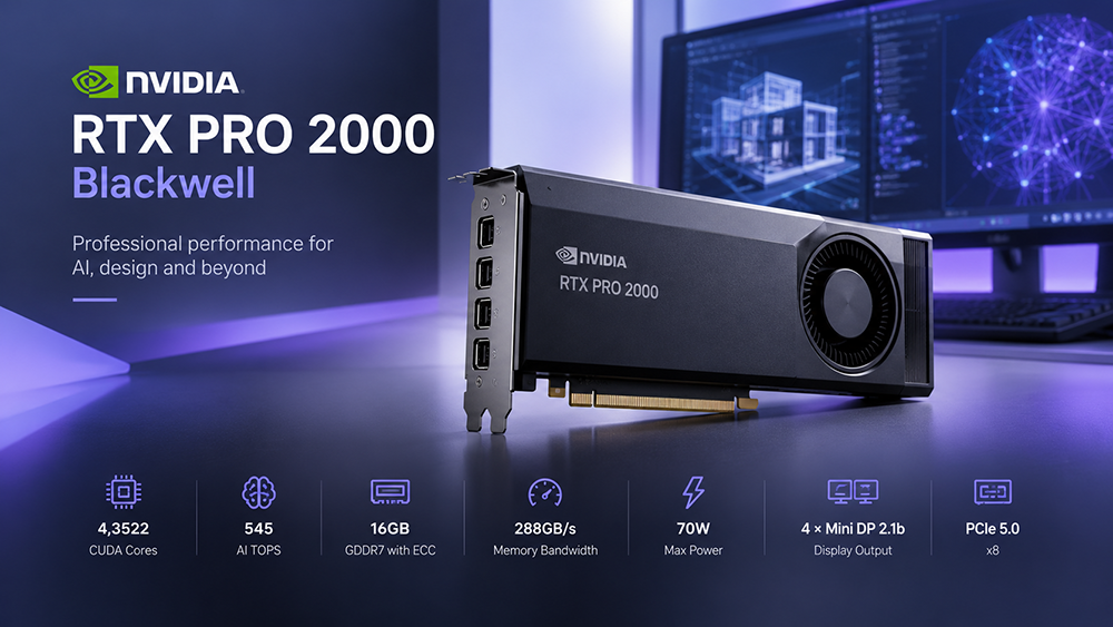 کارت گرافیک NVIDIA RTX PRO 2000 Blackwell | مشخصات و کاربردها